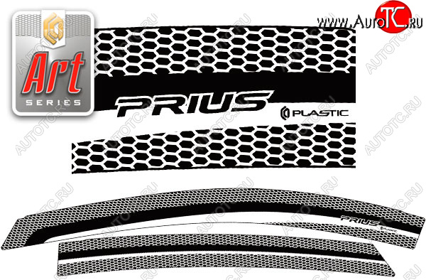 2 199 р. Ветровики дверей (левый руль) CA-Plastic  Toyota Prius  XW20 (2003-2011) дорестайлинг, рестайлинг (Серия Art графит, без хром. молдинга)  с доставкой в г. Керчь