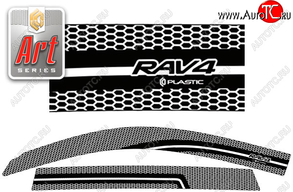 2 199 р. Ветровики дверей CA-Plastic  Toyota RAV4  XA30 (2003-2008) 5 дв. удлиненный дорестайлинг (Серия Art графит, без хром. молдинга)  с доставкой в г. Керчь