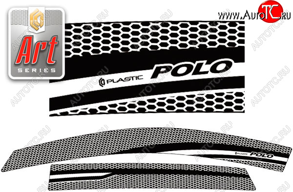 2 159 р. Ветровики дверей CA-Plastic  Volkswagen Polo  5 (2015-2020) хэтчбек рестайлинг (Серия Art графит)  с доставкой в г. Керчь