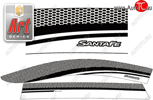 2 399 р. Ветровики дверей CA-Plastic  Hyundai Santa Fe  TM (2018-2022) дорестайлинг, рестайлинг (Серия Art графит, без хром. молдинга)  с доставкой в г. Керчь
