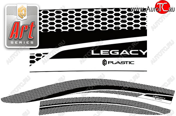 2 199 р. Ветровики дверей CA-Plastic  Subaru Legacy  BN/B15 (2017-2025) рестайлинг седан (Серия Art графит, без хром. молдинга)  с доставкой в г. Керчь