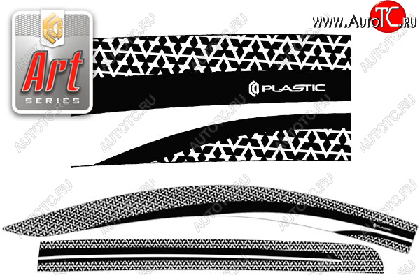 2 299 р. Ветровики дверей CA-Plastic  Mitsubishi Triton  KKKL (2015-2018) Double Cab дорестайлинг (Серия Art графит, без хром. молдинга)  с доставкой в г. Керчь
