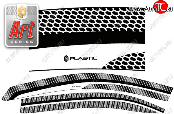 2 199 р. Ветровики дверей CA-Plastic  Volkswagen Polo  Mk6 (2020-2022) лифтбек (Серия Art графит)  с доставкой в г. Керчь