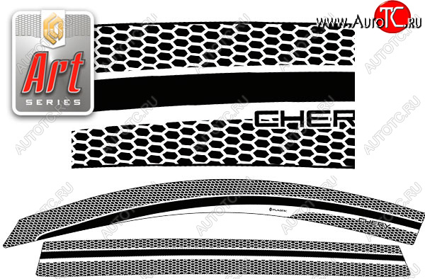 2 199 р. Дефлектора окон CA-Plastic  Chery Tiggo 8 PRO (2021-2025) (серия Art графит, без хром. молдинга)  с доставкой в г. Керчь
