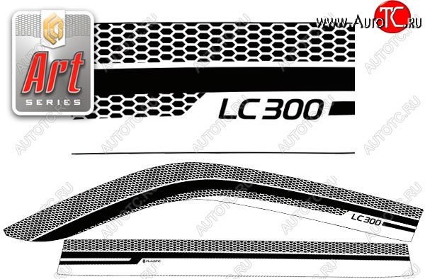2 299 р.  Дефлектора окон CA-Plastic  Toyota Land Cruiser  J300 (2021-2025) дорестайлинг (Серия Art графит, без хром. молдинга, крепление скотч)  с доставкой в г. Керчь