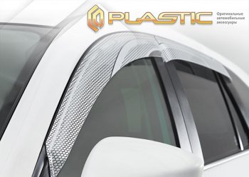 2 299 р. Ветровики дверей CA-Plastic Nissan X-trail 2 T31 дорестайлинг (2007-2011) (Серия Art серебро, без хром. молдинга, крепление скотч)  с доставкой в г. Керчь. Увеличить фотографию 2