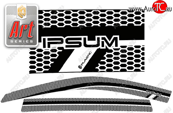2 199 р. Ветровики дверей CA-Plastic  Toyota Ipsum  SXM10 (1998-2001) рестайлинг (Серия Art серебро, без хром. молдинга, крепление скотч)  с доставкой в г. Керчь