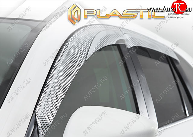 2 079 р. Ветровики дверей CA-Plastic  Volkswagen Caravelle  T5 (2009-2015) рестайлинг (Серия Art серебро, без хром. молдинга)  с доставкой в г. Керчь