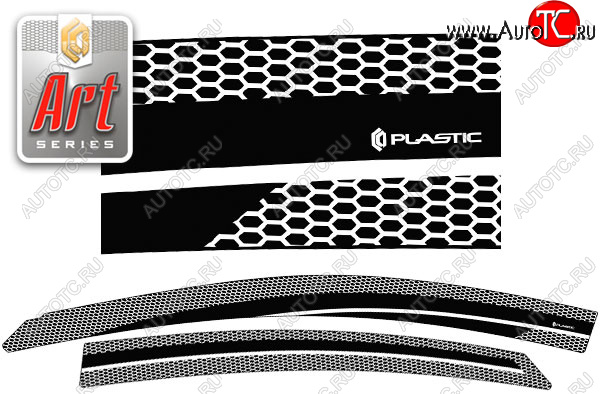 2 299 р. Ветровики дверей CA-Plastic  Hyundai Elantra  MD (2013-2016) рестайлинг (Серия Art серебро, без хром. молдинга, крепление скотч)  с доставкой в г. Керчь