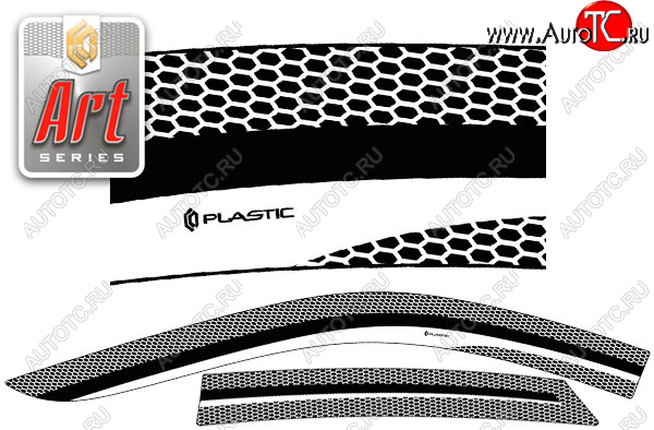 2 159 р.  Дефлектора окон CA-Plastic  Лада Гранта FL  2191 (2018-2025) лифтбэк рестайлинг (Серия Art серебро, без хром. молдинга)  с доставкой в г. Керчь