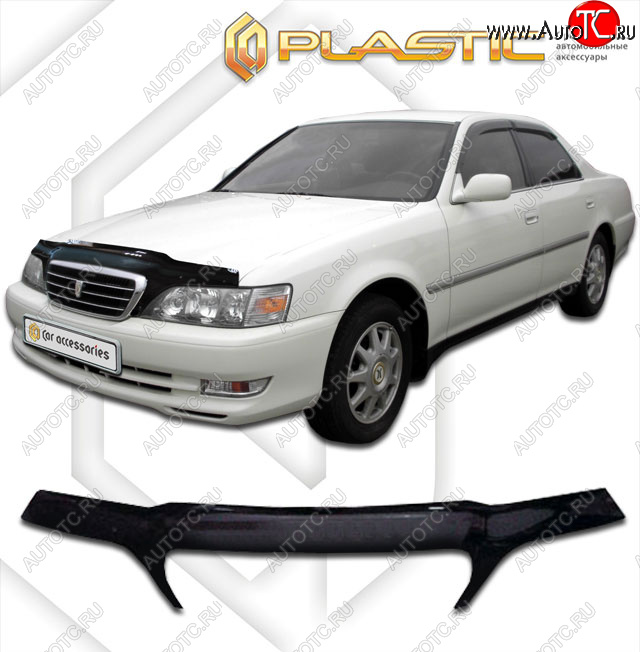 2 399 р. Дефлектор капота (exclusive) CA-Plastic  Toyota Cresta  X100 (1998-2001) рестайлинг (Classic чёрный, Без надписи)  с доставкой в г. Керчь