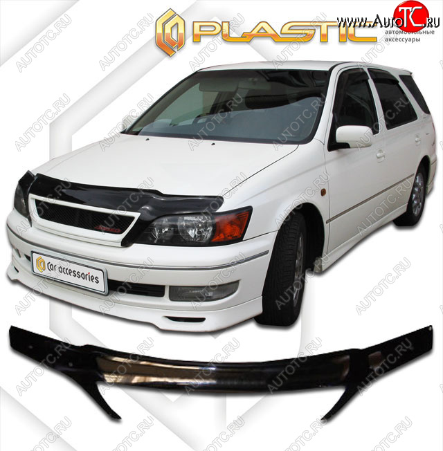 2 399 р. Дефлектор капота (exclusive) CA-Plastic  Toyota Vista Ardeo  V50 (1998-2000) дорестайлинг универсал (Classic чёрный, Без надписи)  с доставкой в г. Керчь