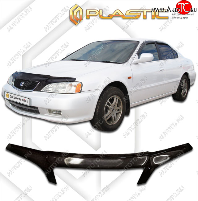 2 399 р. Дефлектор капота (exclusive) CA-Plastic  Honda Saber  2 (1998-2001) дорестайлинг (Classic чёрный, Без надписи)  с доставкой в г. Керчь