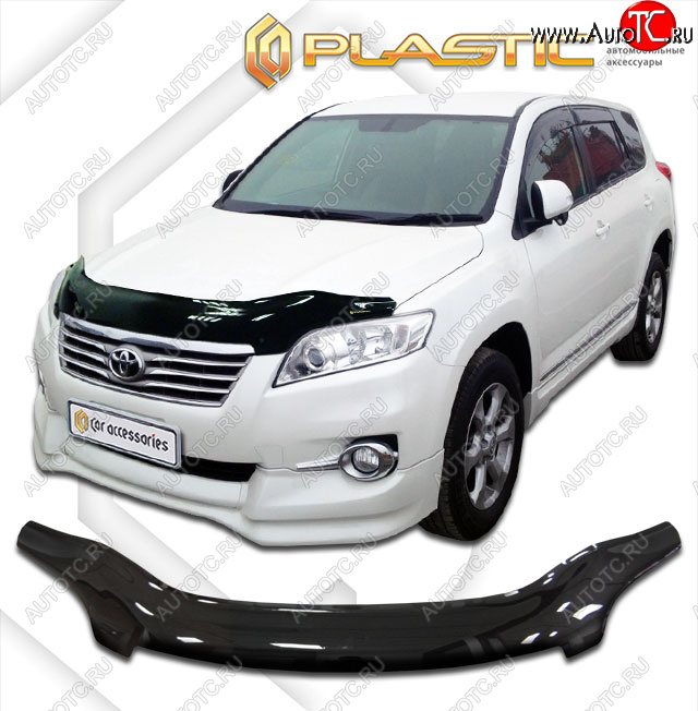 2 399 р. Дефлектор капота (exclusive) CA-Plastic  Toyota Vanguard (2007-2013) (Classic чёрный, Без надписи)  с доставкой в г. Керчь