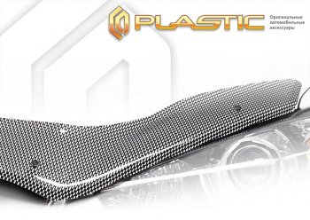 Дефлектор капота CA-Plastic Exclusive Toyota Hilux Surf N210 рестайлинг (2005-2009) (Шелкография карбон серебро)