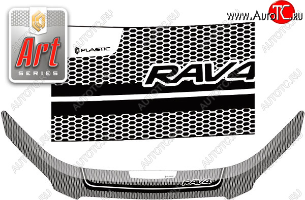 2 479 р. Дефлектор капота CA-Plastic Exclusive  Toyota RAV4  XA305 (2005-2009) 5 дв. дорестайлинг (Art чёрная)  с доставкой в г. Керчь