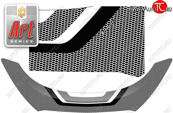 2 879 р. Дефлектор капота CA-Plastic  Hyundai IX35  LM (2009-2018) дорестайлинг, рестайлинг (серия Art чёрная)  с доставкой в г. Керчь