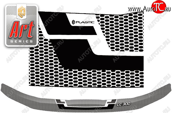 3 199 р. Дефлектор капота CA-Plastic exclusive  Toyota Land Cruiser  J300 (2021-2025) дорестайлинг (серия Art чёрная)  с доставкой в г. Керчь