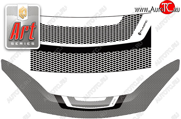 2 479 р. Дефлектор капота CA-Plastic  Renault Sandero  (BS) (2009-2014) (Art графит)  с доставкой в г. Керчь