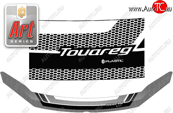 2 599 р. Дефлектор капота CA-Plastic Volkswagen Touareg NF дорестайлинг (2010-2014) (Art графит)  с доставкой в г. Керчь