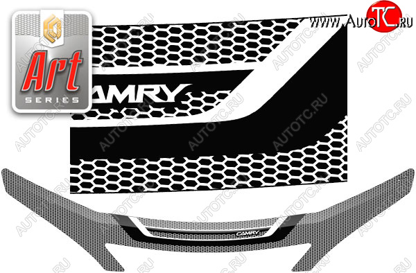 2 479 р. Дефлектор капота CA-Plastic Exclusive  Toyota Camry  XV30 (2004-2006) рестайлинг (Art серебро)  с доставкой в г. Керчь