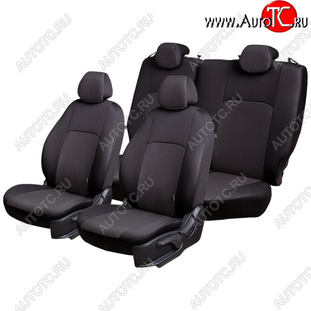 5 899 р. Renault Duster -1, с 01.2010 Renault Sandero -1, с 12.2009, ЦЗС, 2П+1Г ДУБЛИН  Жаккард Чёрный  Стежок Серый  201331  с доставкой в г. Керчь