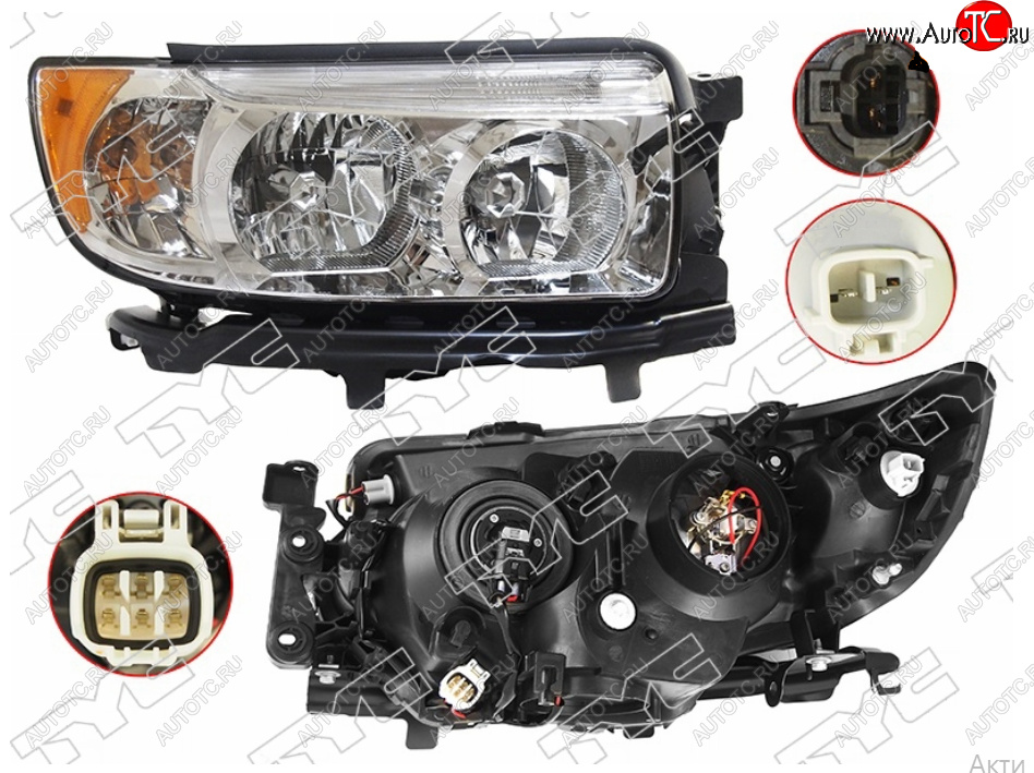 17 349 р. Правая фара (Евросвет) TYC Subaru Forester SG рестайлинг (2005-2008)  с доставкой в г. Керчь