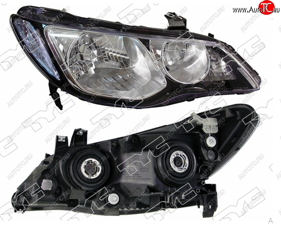 12 599 р. Правая фара (поворот голубой, евросвет) TYC  Honda Civic  FD (2005-2011) седан дорестайлинг, седан рестайлинг  с доставкой в г. Керчь