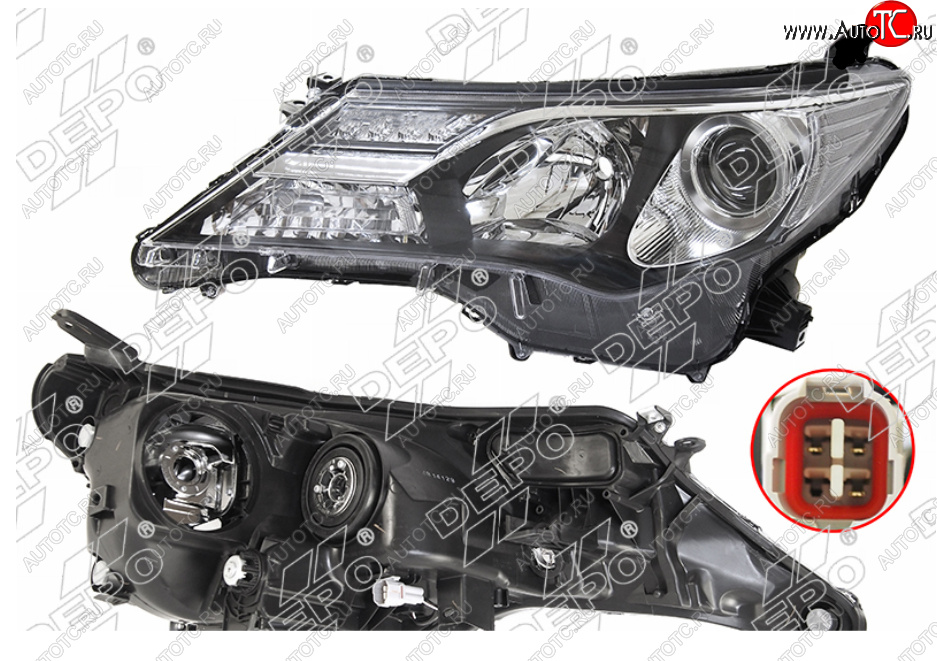 28 999 р. Левая фара (галоген, LED, с электрокорректором, Евросвет) DEPO Toyota RAV4 XA40 5 дв. дорестайлинг (2012-2015)  с доставкой в г. Керчь