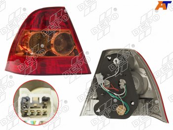 Левый фонарь задний (Euro) DEPO Toyota Corolla  E120 (2004-2007) седан рестайлинг