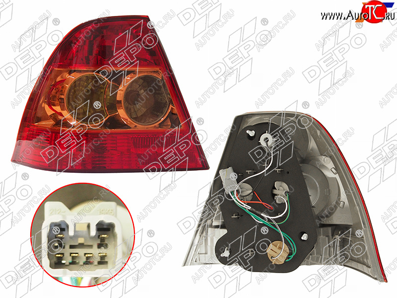 5 549 р. Левый фонарь задний (Euro) DEPO  Toyota Corolla  E120 (2004-2007) седан рестайлинг  с доставкой в г. Керчь