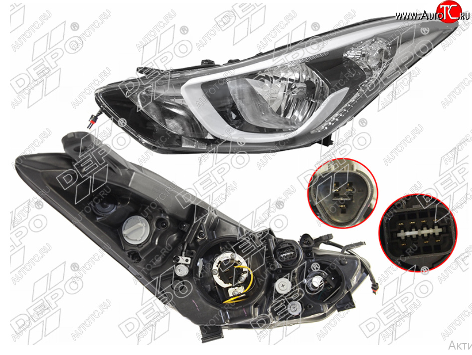 16 799 р. Левая фара (под корректор) DEPO  Hyundai Elantra  MD (2013-2016) рестайлинг  с доставкой в г. Керчь