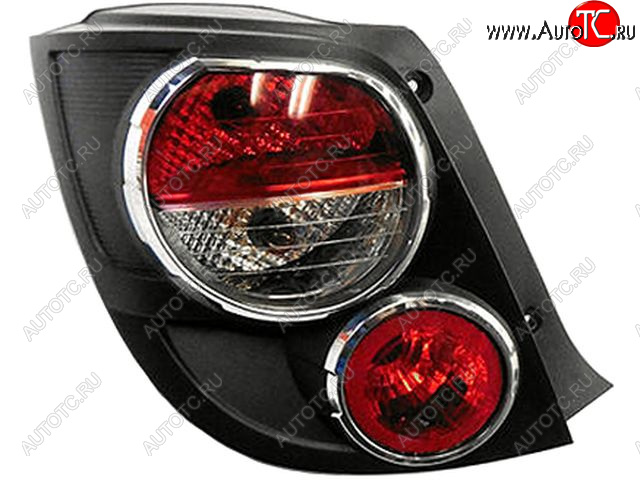 3 889 р. Левый фонарь задний (с хром ободком) DEPO  Chevrolet Aveo  T300 (2011-2015) хэтчбек  с доставкой в г. Керчь