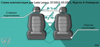 3 899 р. Чехлы сидений Lord Autofashion Дублин (жаккард, 2 места, с подголовниками) Лада Ларгус дорестайлинг R90 (2012-2021) (Серый, Сеул серый)  с доставкой в г. Керчь. Увеличить фотографию 4