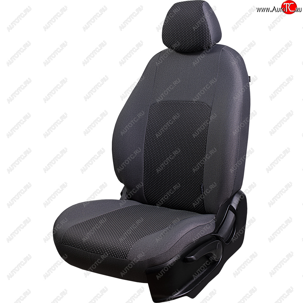 3 899 р. Чехлы сидений Lord Autofashion Дублин (жаккард, 2 места, с подголовниками) Лада Ларгус дорестайлинг R90 (2012-2021) (Серый, Сеул серый)  с доставкой в г. Керчь