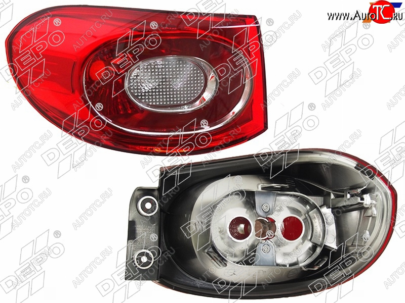 8 699 р. Левый фонарь задний DEPO  Volkswagen Tiguan  NF (2006-2011) дорестайлинг  с доставкой в г. Керчь