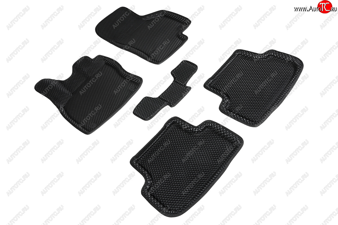 5 699 р. Коврики в салон EVA (3D, ромб, чёрные) Seintex  Seat Leon ( 5F хэтчбэк 5 дв.,  5F) (2012-2016) универсал  с доставкой в г. Керчь