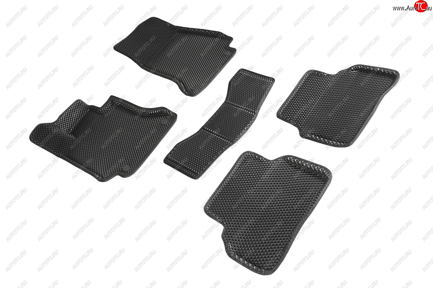 6 299 р. Коврики в салон EVA (3D, ромб, чёрные) Seintex  Mercedes-Benz C-Class  W205 (2015-2025) дорестайлинг седан, рестайлинг седан  с доставкой в г. Керчь