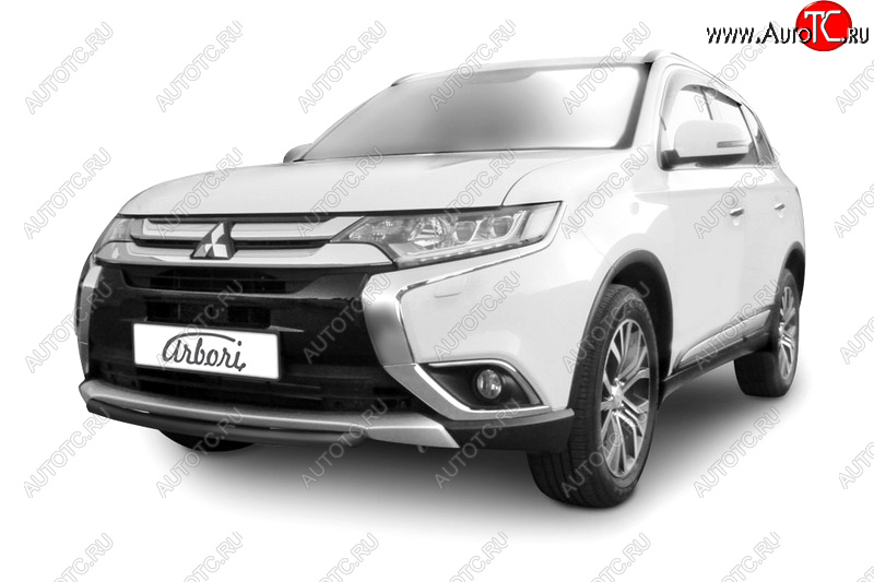 12 349 р. Защита переднего бампера (короткая диаметр 57 мм) Arbori Mitsubishi Outlander GF 2-ой рестайлинг (2015-2018)  с доставкой в г. Керчь