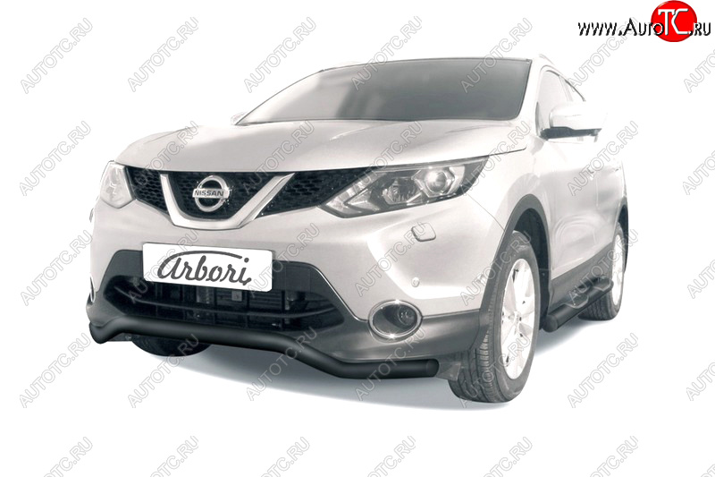 2 899 р. Защита переднего бампера (диаметр 57 мм) Arbori Nissan Qashqai 2 J11 дорестайлинг (2013-2019)  с доставкой в г. Керчь