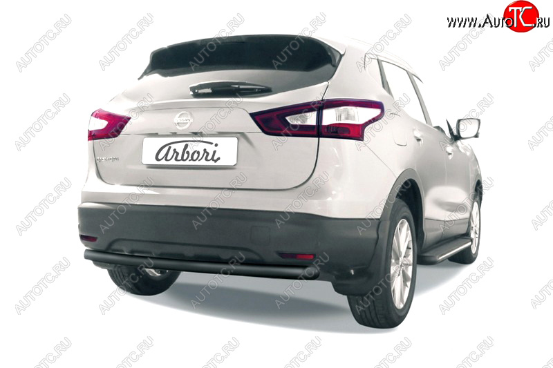 2 499 р. Защита заднего бампера (диаметр 57 мм) Arbori Nissan Qashqai 2 J11 дорестайлинг (2013-2019)  с доставкой в г. Керчь