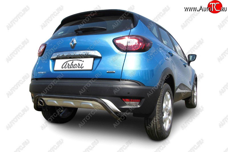4 999 р. Защита заднего бампера Arbori d42 скоба черные RENAULT KAPTUR 2016-  Рено Каптюр Arbori afzdark08b  с доставкой в г. Керчь