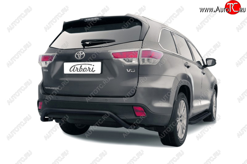 2 799 р. Защита заднего бампера (диаметр 57 мм) Arbori Toyota Highlander XU50 дорестайлинг (2013-2017)  с доставкой в г. Керчь