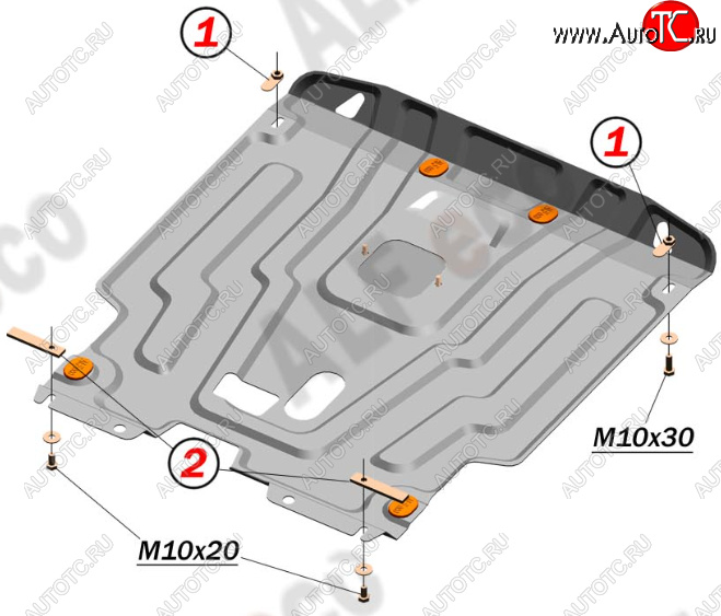 16 299 р. Защита картера двигателя и КПП Alfeco  Chevrolet Lacetti ( седан,  универсал,  хэтчбек) (2002-2013) (Алюминий 4 мм)  с доставкой в г. Керчь
