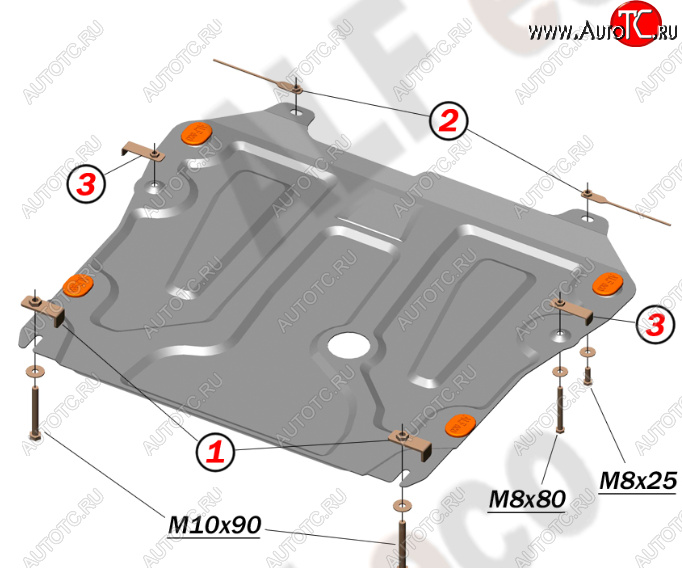 12 599 р. Защита картера двигателя и КПП Alfeco  Chevrolet Cruze ( J300,  J305,  J308) (2009-2015) седан дорестайлинг, хэтчбек дорестайлинг, седан рестайлинг, универсал рестайлинг, хэтчбек рестайлинг (Алюминий 4 мм)  с доставкой в г. Керчь