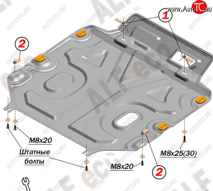 15 499 р. Защита картера двигателя и КПП Alfeco  Chevrolet Captiva (2011-2016) 1-ый рестайлинг, 2-ой рестайлинг (Алюминий 4 мм)  с доставкой в г. Керчь