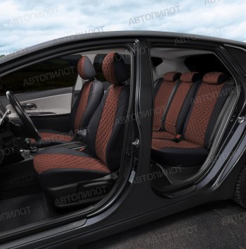 14 249 р. Чехлы на сиденья (экокожа/алькантара, 60/40 с подлокотником) Автопилот Ромб  Audi 100  С4 (1990-1995) универсал (черный/шоколад)  с доставкой в г. Керчь. Увеличить фотографию 8