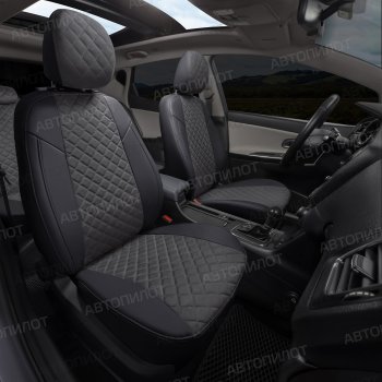 14 249 р. Чехлы на сиденья (экокожа/алькантара, 60/40) Автопилот Ромб  Audi 80  B4 (1992-1996) седан (черный/темно-серый)  с доставкой в г. Керчь. Увеличить фотографию 7