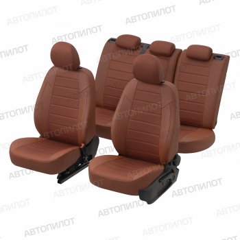 13 649 р. Чехлы на сиденья (экокожа/алькантара, 60/40) Автопилот  Audi 80  B4 (1992-1996) седан (коричневый)  с доставкой в г. Керчь. Увеличить фотографию 6