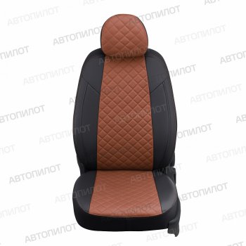 14 249 р. Чехлы на сиденья (экокожа, 40/60) Автопилот Ромб Audi A3 8VS седан дорестайлинг (2012-2016) (черный/коричневый)  с доставкой в г. Керчь. Увеличить фотографию 4